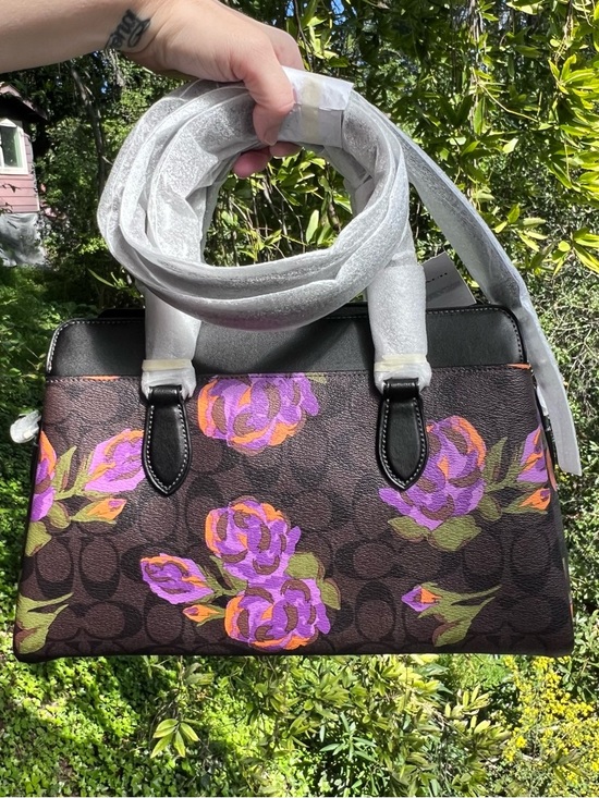 COACH Darcie Carryall in Signature Rose Print CL466 Authentic NEW!! - Picture 2 of 7